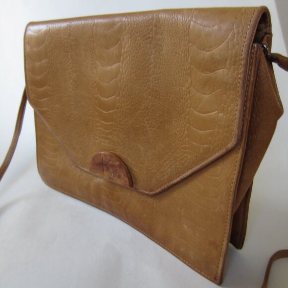 Vintage 1980’s Krizia Tan Leather Shoulder Bag Designer - Picture 12 of 12